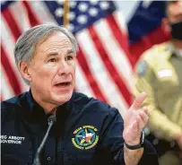  ?? Jay Janner / Associated Press ?? Gov. Greg Abbott said Wednesday the Legislatur­e “will not end until we fix these problems” with the power grid.