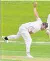  ?? PHOTO: PAM JONES ?? Seams OK . . . Otago bowler Jacob Duffy sends down a delivery during day one of his side’s Plunket Shield match against Northern Districts at Molyneux Park.