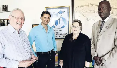  ?? RICARDO MAKYN/MULTIMEDIA PHOTO EDITOR ?? Former chairman of Crime Stop, Major General Robert Neish (left), joins (from second left) Brian Schmidt, Prudence Gentles and Acting Assistant Commission­er McArthur Sutherland for a Gleaner Editors’ Forum to mark the start of the 2018 Crime Stop Week.