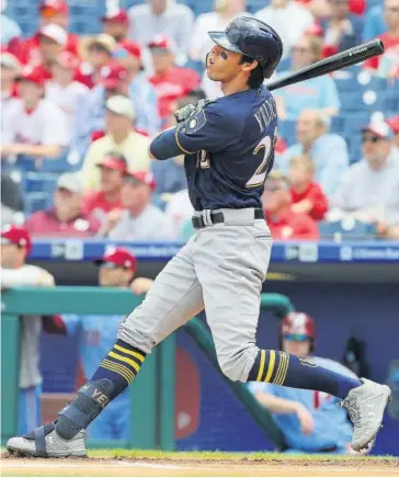  ?? AP ?? >Christian Yelich fue el verdugo de los Filis de Filadelfia.