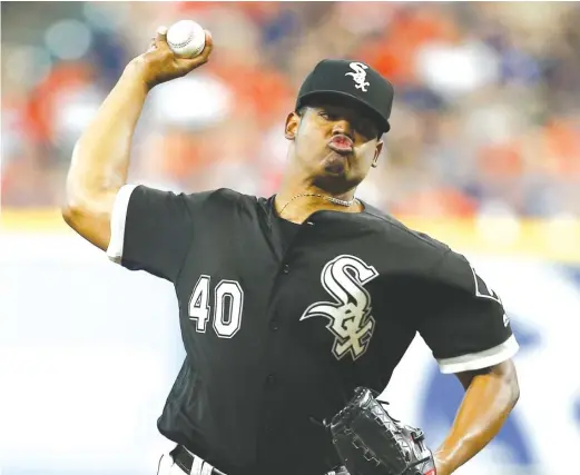  ?? GETTY IMAGES ?? Sox starter Reynaldo Lopez allowed three runs, six hits and five walks in 4‰ innings Friday against the Astros. Only 53 of his 97 pitches were strikes.