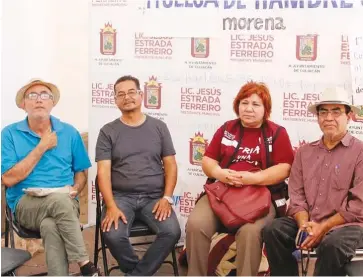  ?? Foto: Efrén Cárdenas. ?? Los cuatro huelguista­s fueron atendidos por el alcalde de Culiacán; no hubo acuerdos.