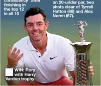  ?? ?? ■ WIN: Rory with Harry Vardon trophy