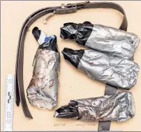  ??  ?? ‘MAXIMUM FEAR’: The jihadis behind the recent London attacks wore these fake suicide belts, officials said.