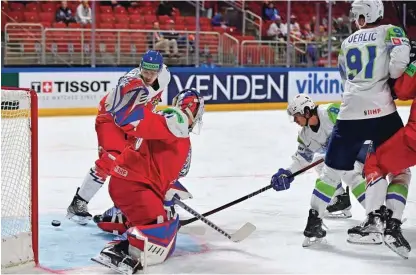  ?? Foto Gints Ivuskans/AFP ?? Uvod je bil za Slovenijo imeniten, saj je že v 7. minuti vodila z 1:0.