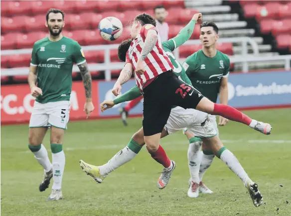  ??  ?? Callum McFadzean scores to put Sunderland ahead. Pictures by Frank Reid, Ian Horrocks and Martin Swinney.