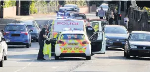  ??  ?? The scene of the accident on Bramhall Lane South in Stockport.