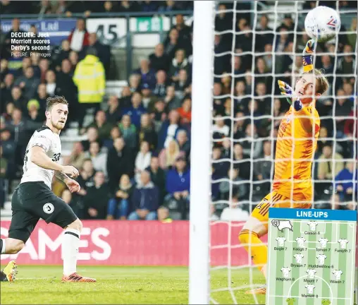  ?? PICTURE: PA Images ?? DECIDER: Jack Marriott scores Derby’s second