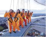  ??  ?? SkyWalkers all. (From left) Pat Cendaña, the author, Chino Hernandez, David Guison, Berg Go and Carole Tredrea.