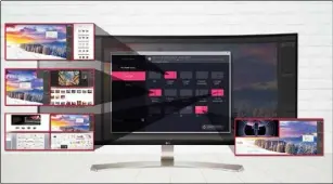  ??  ?? Mit der Onscreen-control-software wählen Sie zwischen 14 Split-screens. Eigene Presets lassen sich speichern und automatisc­h mit einer Anwendung laden.