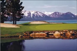  ?? RON COBB — ST. LOUIS POST-DISPATCH ?? The 18th hole at Edgewood Golf Course lies along the south shore of Lake Tahoe in Nevada. The NHL is reportedly planning to hold two outdoor games there in Feb. 2021.