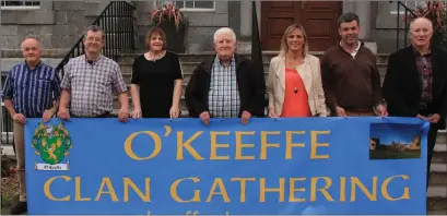  ??  ?? Organising committee, Maurice Angland, Morty O’Keeffe, Sheila O’Keeffe, Billy O’Gorman, Patricia O’Keeffe, David O’Keeffe and Sean O’Keeffe getting ready for The O’Keeffe Clan Gathering, 9-11th September in Dromtarrif­fe Hall. Absent from photo,...