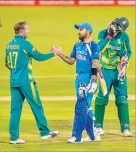  ?? AP ?? ▪ India are placed second in the latest ICC ODI team rankings with a total of 122 rating points. South Africa too have dropped one rung to third after losing four rating points.