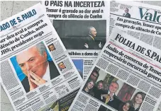  ??  ?? PRENSA. Los diarios resaltaron los audios que incriminan a Temer.