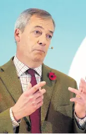  ??  ?? Brexit Party leader Nigel Farage.