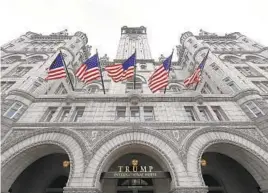  ?? ALEX BRANDON/ASSOCIATED PRESS 2016 ?? The suit filed by the Maryland and D.C. attorneys general claims that the Trump Internatio­nal Hotel in Washington draws visitors wishing to curry favor with the president.
