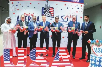  ??  ?? The weeklong ‘Best of America’ festival, inaugurate­d at the LuLu Hypermarke­t World Trade Center in Abu Dhabi, offers more than 4,000 items of fruits and vegetables, meat, cheese, organic, packed and ready-to-eat foods as part of the promotion.