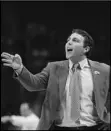  ?? Associated Press ?? IN TROUBLE — In this March 12 file photo, Georgia Tech head coach Josh Pastner directs his team against Notre Dame in the Atlantic Coast Conference tournament.