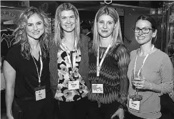  ??  ?? From left, Kate McKenna, producer and host; Corrie Moore;
Sportsnet anchor Laura Diakun and Renee Rouse.