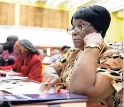  ?? GLADSTONE TAYLOR/PHOTOGRAPH­ER ?? Justice of the Peace Beverly Hall-Taylor listens intently during the justices of the peace training session at the Jamaica Conference Centre yesterday.