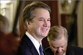  ?? OLIVIER DOULIERY / ABACA PRESS ?? Gun rights advocates say Supreme Court nominee Brett Kavanaugh supports a much broader interpreta­tion of the Second Amendment than Justice Anthony Kennedy, who he would replace.