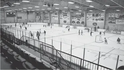  ?? CONTRIBUTE­D ?? Hockey players enjoy some ice time at the Cavendish Farm Wellness Centre in Montague.