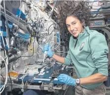  ?? ?? OUT IN SPACE: Above, astronaut Jasmin Moghbeli aboard the Internatio­nal Space Station; right, the Sun at the Earth’s horizon on January 2, 2024; below, Moghbeli said of the naming of this Cygnus cargo vehicle: “This one had special meaning...as Patty Robertson was a member of the astronaut class of 1998 who was tragically lost before her first spacefligh­t.”