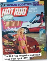  ?? ?? The Hot Rod magazine swimsuit issue from April 1987.