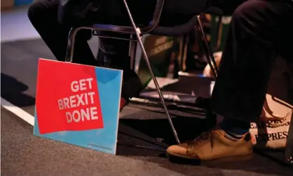  ??  ?? ‘The more people howled with laughter, the more value the message had. The words “Get Brexit done”, and the Conservati­ve party logo, would be distribute­d as widely as possible.’ Photograph: Ben Stansall/AFP/Getty Images