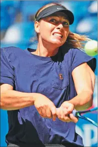  ?? ABBIE PARR / GETTY IMAGES / AFP ?? Maria Sharapova practices at the USTA Billie Jean King National Tennis Center in New York on Sunday ahead of this week’s US Open at Flushing Meadows.