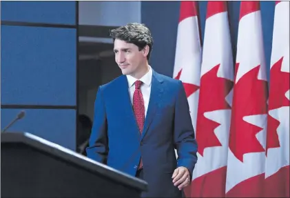  ?? CP PHOTO ?? Prime Minister Justin Trudeau arrives to hold a press conference at the National Press Theatre in Ottawa on Tuesday.