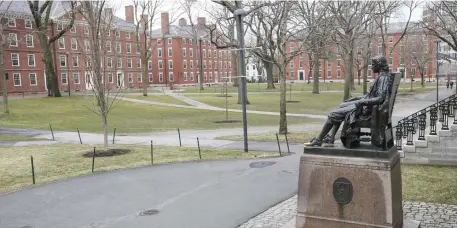  ?? NiColaus CzarneCki / herald staff file ?? FAULTED: Harvard University is facing a $5 million class-action lawsuit alleging that the university is improperly retaining tuition and fees.