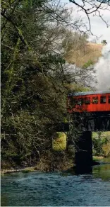  ?? PETER ZABEK ?? ‘14XX’ No. 1420 completes the classic branch line scene at the South Devon Railway, hauling an autocoach over Nursery Pool Bridge during its previous operationa­l spell in the 1990s.