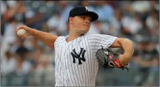  ??  ?? New york yankees starting pitcher Sonny Gray delivers against the Baltimore Orioles during the first inning of a baseball game, on Wednesday, in New york. AP PhoTo/JulIe JACobson