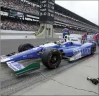  ?? SAM RICHE — THE ASSOCIATED PRESS ?? Takuma Sato leaves the pit area after a pit stop.