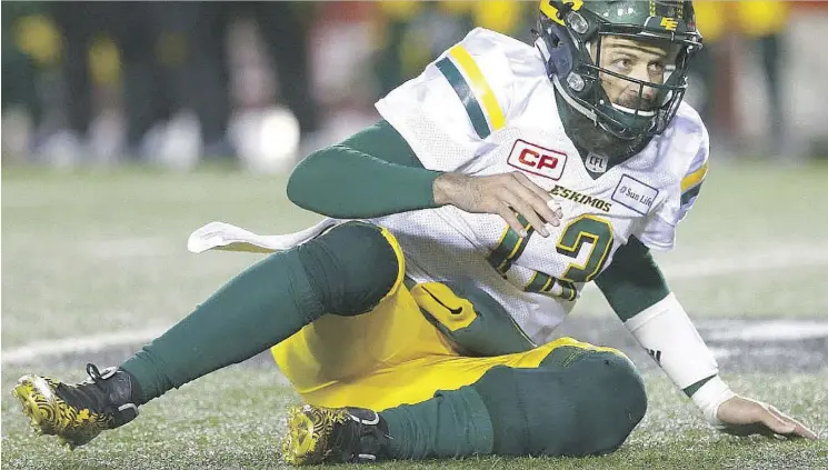  ?? JIM WELLS ?? The play of Eskimos veteran quarterbac­k Mike Reilly was a big part of the team’s success story in 2017, and it offers reason for optimism going into next season.