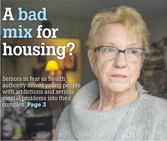  ?? ARLEN REDEKOP/PNG ?? Kory Down is an advocate who is speaking out on behalf of seniors living in fear in a government-subsidized housing complex where young people with addiction and mental health problems have been moved.
