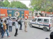  ?? SANCHIT KHANNA/HT PHOTO ?? The house where 11 family members were found dead is currently sealed.