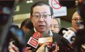  ?? PIC BY MUHAIZAN YAHYA ?? Finance Minister Lim Guan Eng speaking after a Sales and Service Tax briefing in Ipoh yesterday.