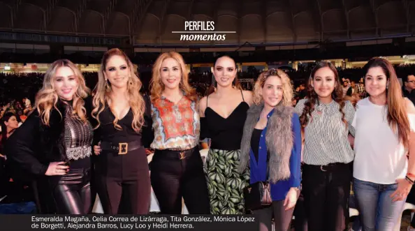  ??  ?? Esmeralda Magaña, Celia Correa de Lizárraga, Tita González, Mónica López de Borgetti, Alejandra Barros, Lucy Loo y Heidi Herrera.