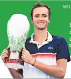  ??  ?? El ruso ganó el Masters de Cincinnati y subirá al quinto lugar del ranking DANIIL MEDVEDEV TENISTA