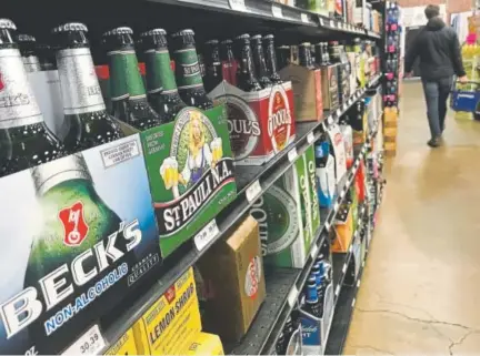  ?? Patrick Traylor, The Denver Post ?? Nonalcohol­ic beer sits on shelves at Argonaut Wine & Liquor on East Colfax Avenue in Denver.