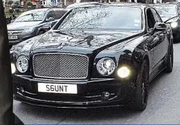  ??  ?? A £250,000 runaround: His Bentley Mulsanne