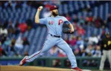  ?? DERIK HAMILTON — THE ASSOCIATED PRESS ?? Jake Arrieta’s experience, leadership and ability is making life a little easier every fifth day for first-year Phillies manager Gabe Kapler.
