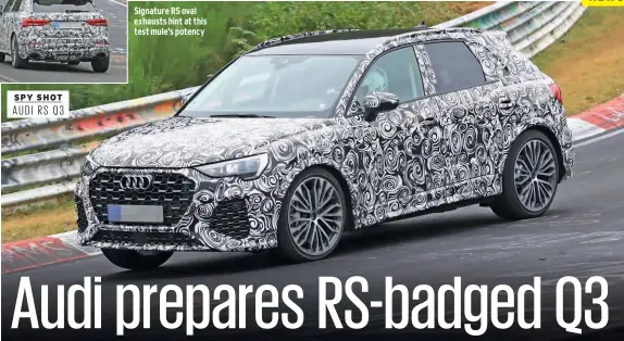  ??  ?? Signature RS oval exhausts hint at this test mule’s potency