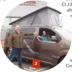  ??  ?? 2 Prizewinne­r Molly Dry picks up her new Toyota Proace Matino campervan at Jemca Toyota, in London
2