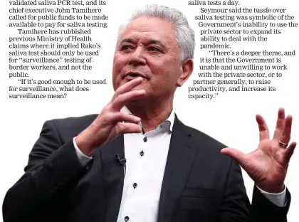  ?? GETTY IMAGES ?? John Tamihere wants the Ministry of Health to allow funds for testing to be used to pay for saliva tests.