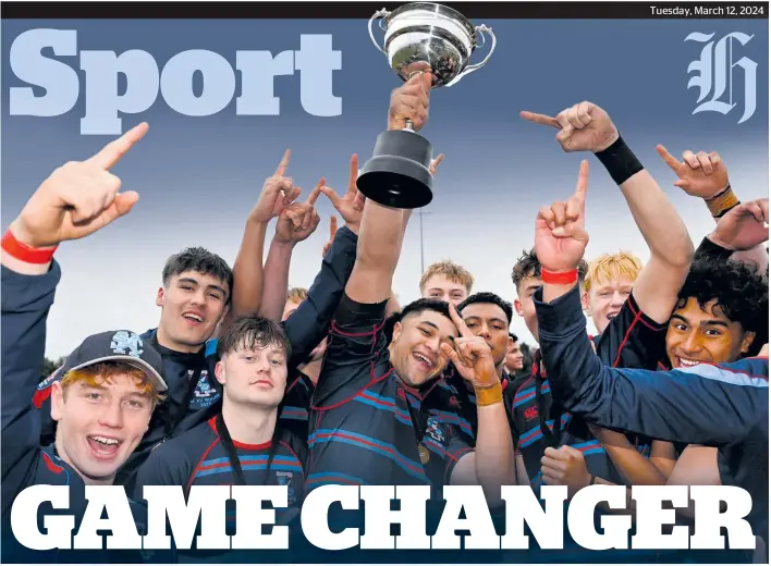  ?? Photo / Photosport ?? Schools from Whanga¯ rei to Wesley will likely soon be able to compete for the Auckland 1A rugby title, won last year by Sacred Heart College.