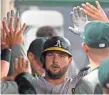  ?? JAYNE KAMIN-ONCEA, USA TODAY SPORTS ?? The A’s Yonder Alonso hit 10 home runs in 20 games in May, lifting his total to 14.