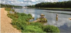  ?? Foto: LEW/ Arthur Weißenburg­er ?? Um den Damm bei Offingen ökologisch aufzuwerte­n, sind neue naturnahe Uferstruk turen und Inseln geschaffen worden.